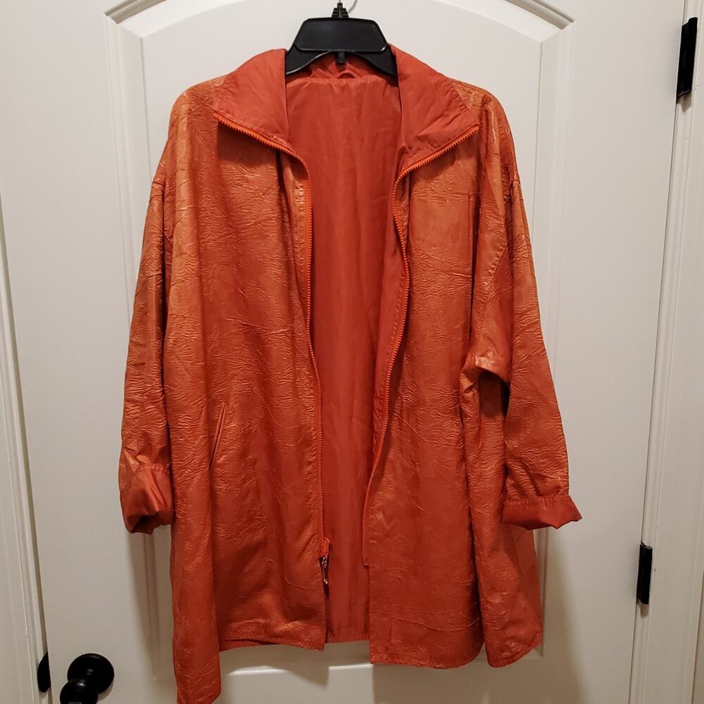 Mycra Pac Rain Jacket 0 / Small Reversible Textured Orange Zipper Nylon A-Line
